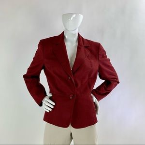 Women’s 14 Red JONES STUDIO SEPARATES Notch-Lapel Blazer Jacket